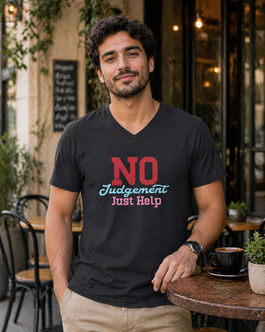 MENS BLACK VNECK T-SHIRT