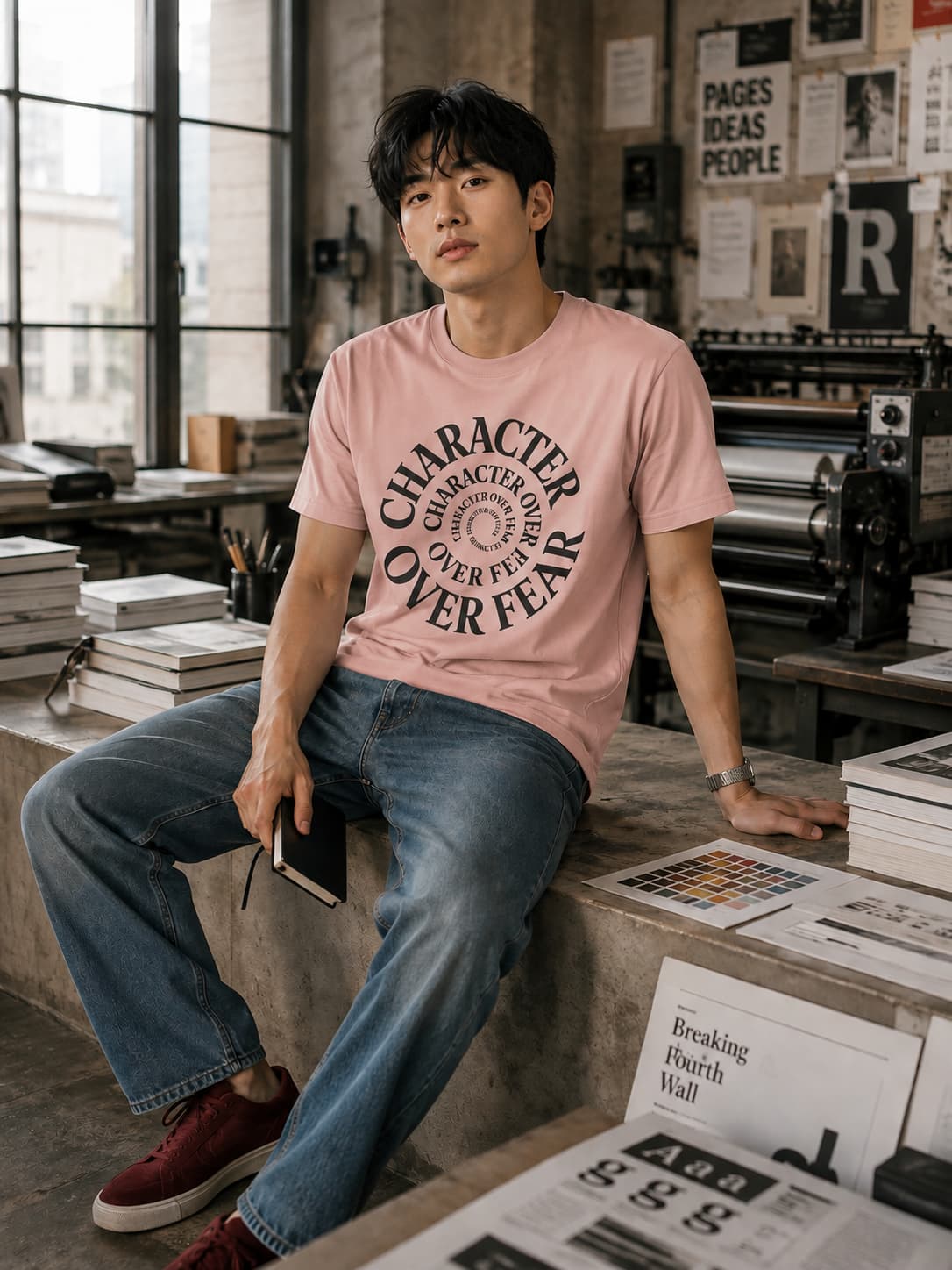 MENS PASTEL DUSTY ROUNDNECK T-SHIRT