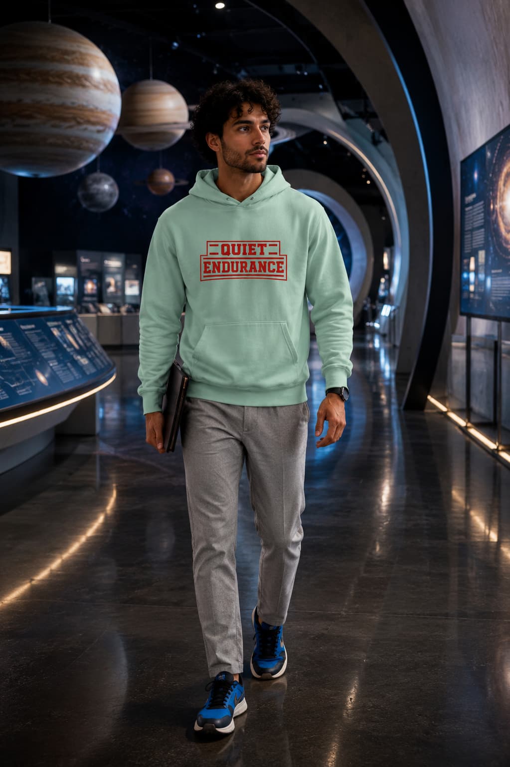 karavirs™ Quiet Endurance — Mint Green Hoodie
