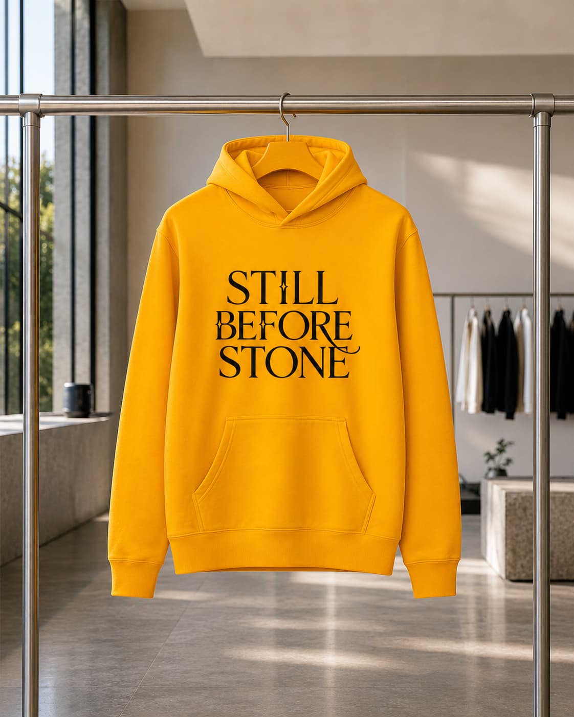 karavirs™ Still Before Stone — Golden Yellow Hoodie