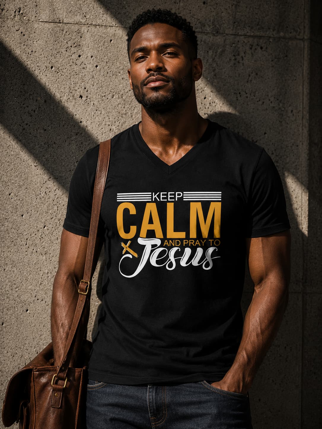 MENS BLACK VNECK T-SHIRT