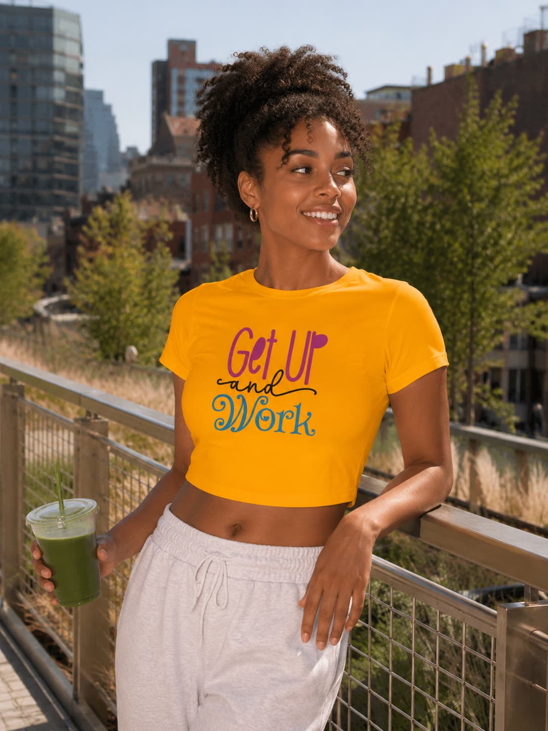 WOMENS GOLDEN YELLOW CROP TOP