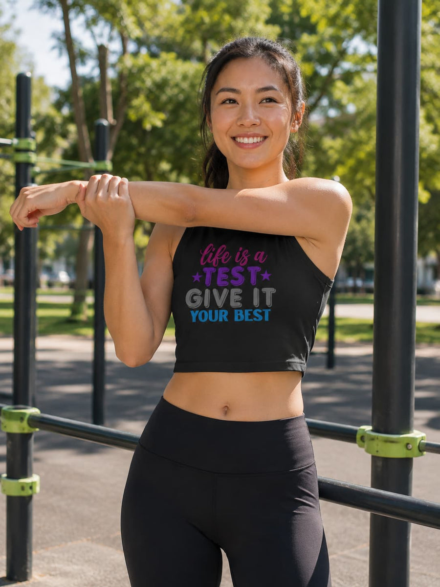 WOMENS BLACK CROP TANK TOP