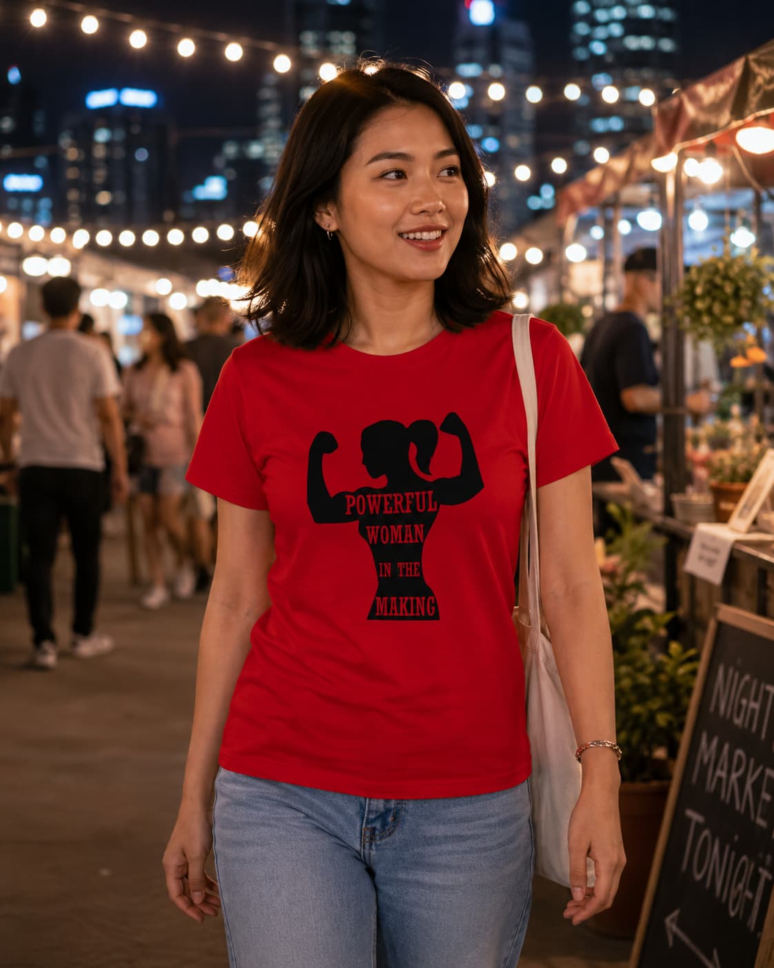 WOMENS RED ROUNDNECK T-SHIRT