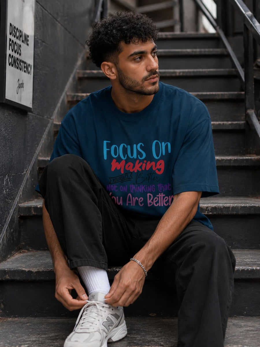 MENS NAVY BLUE OVERSIZED T-SHIRT
