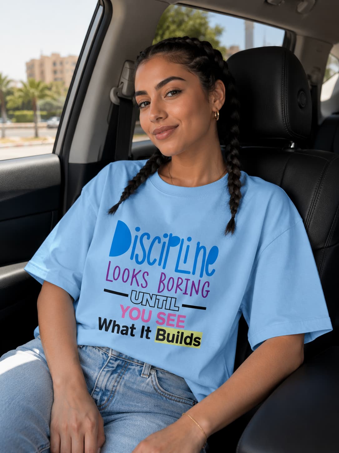 WOMENS BABY BLUE OVERSIZED T-SHIRT