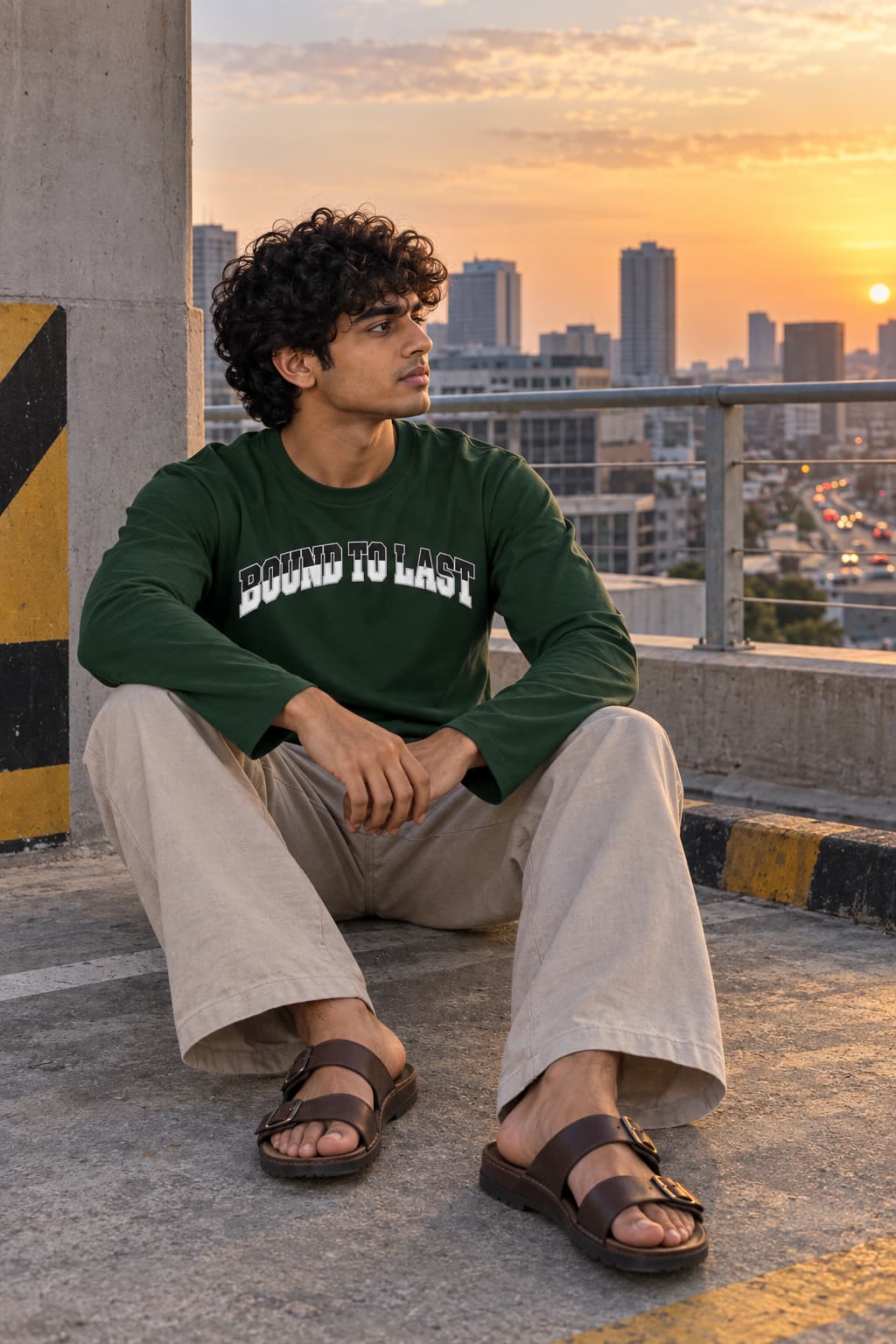 MENS OLIVE GREEN ROUNDNECK FULL SLEEVE