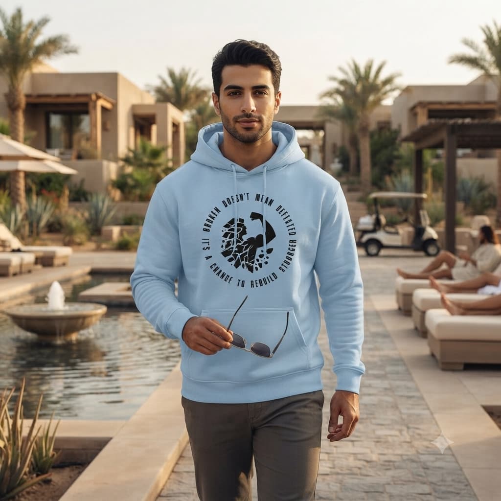 Men's Baby Blue Hoodies