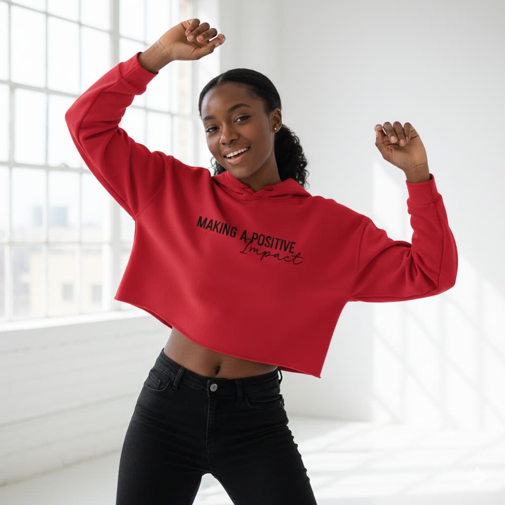 WOMENS RED CROP HOODIES