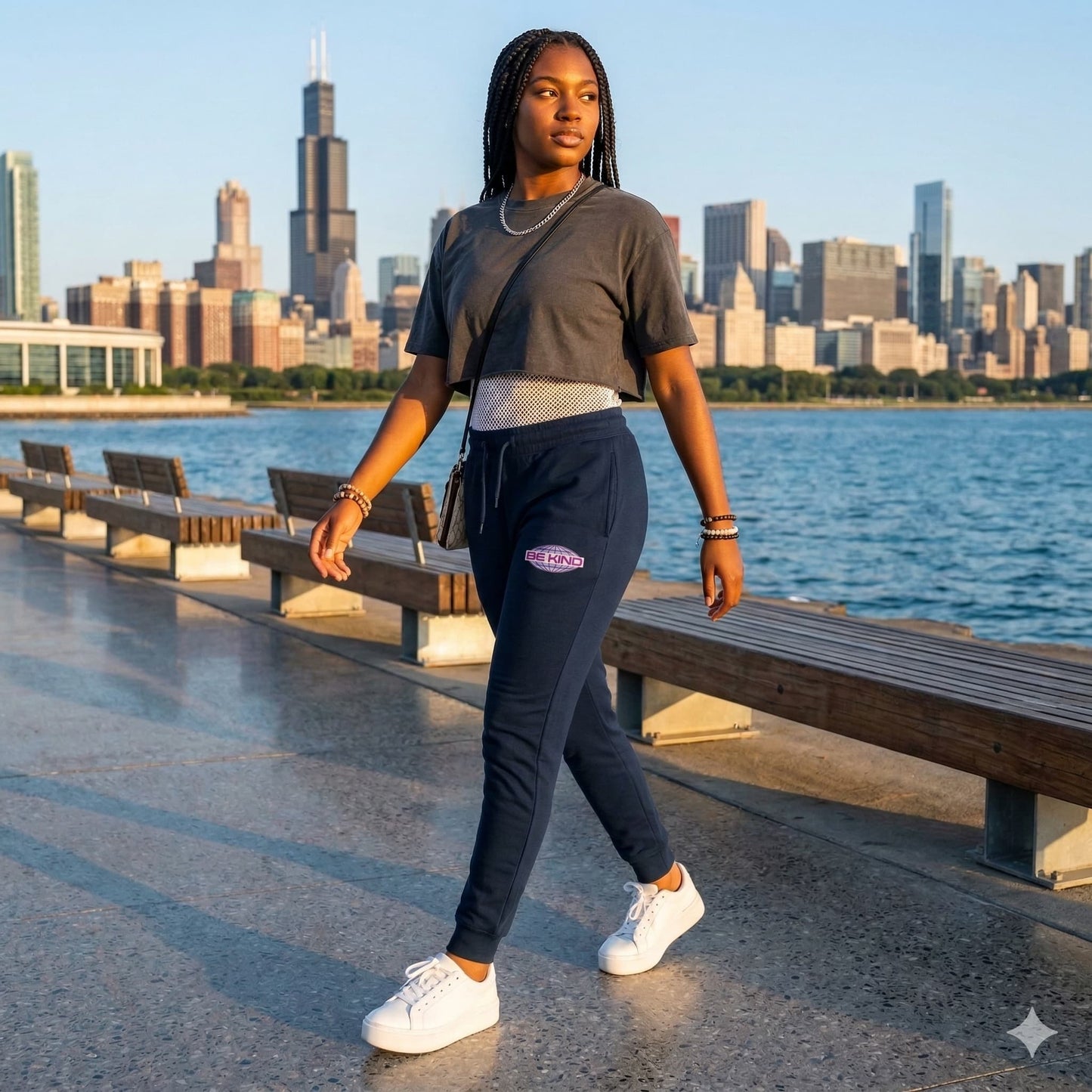 Women's Navy Blue Joggers