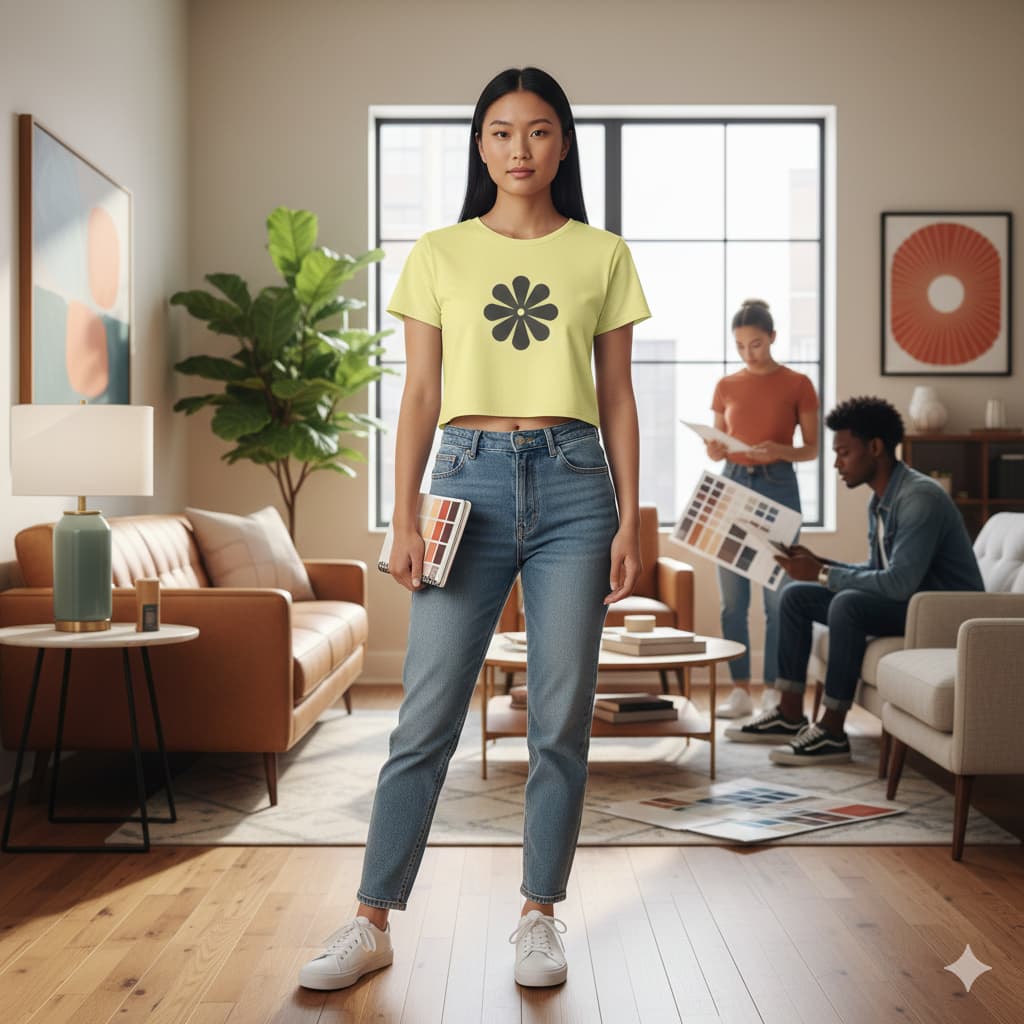 WOMENS BUTTER YELLOW CROP TOP