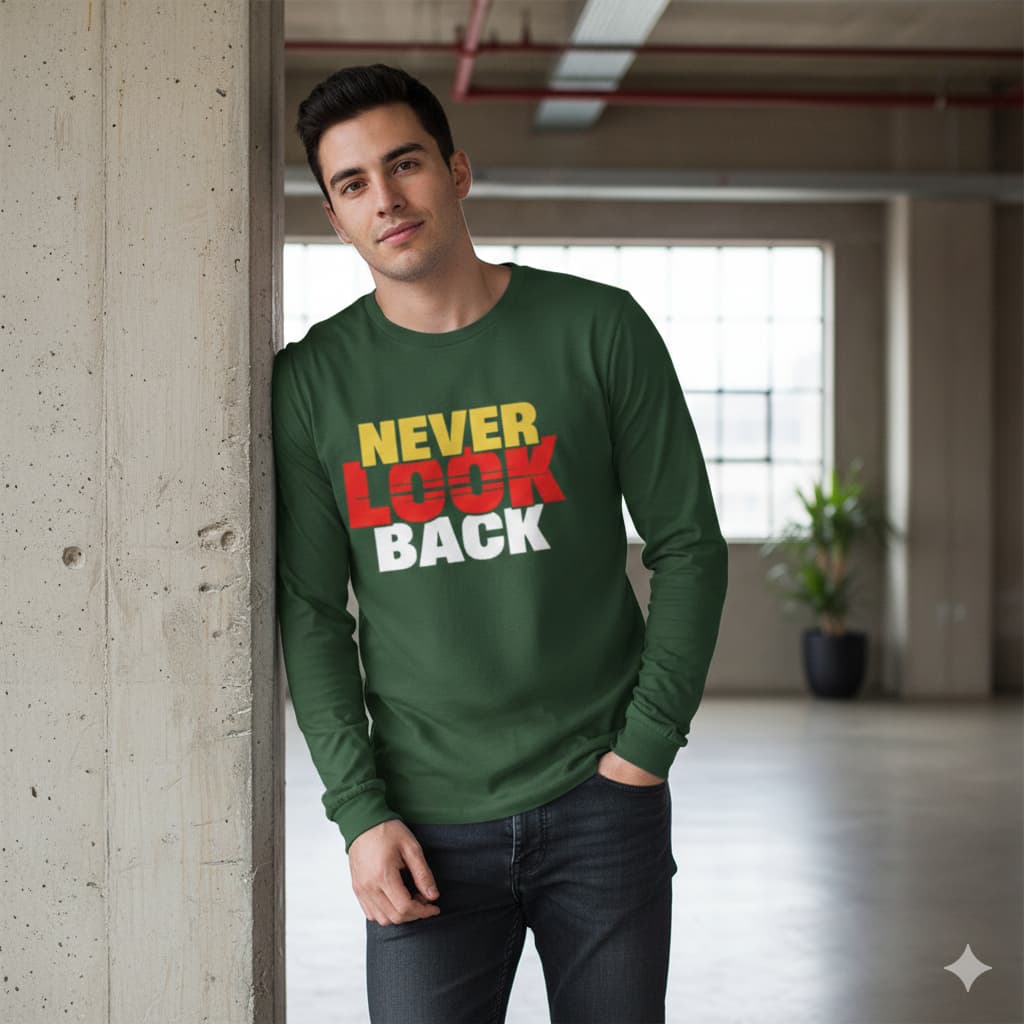 MENS OLIVE GREEN ROUNDECK F/S T-SHIRT