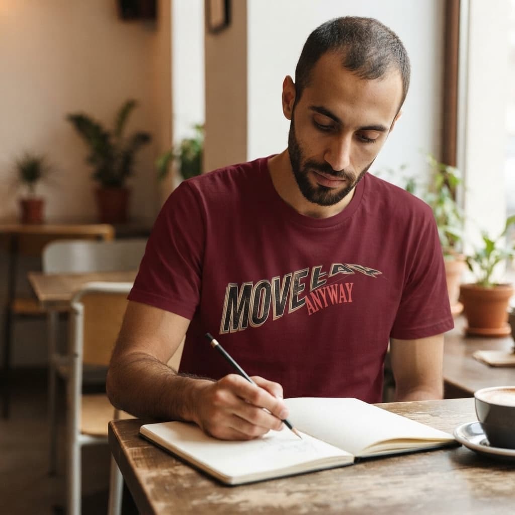 Men's Maroon Round Neck T-shirt