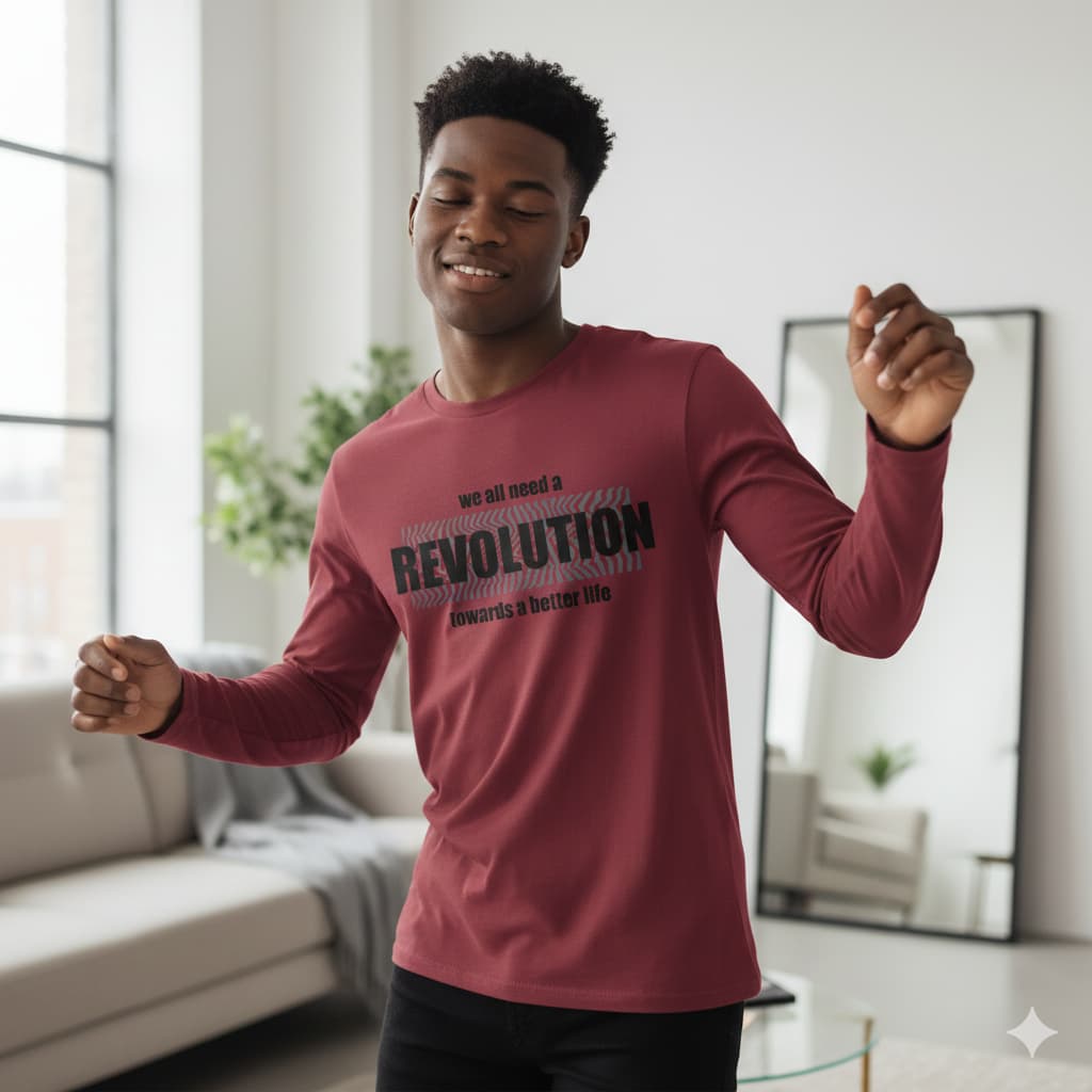 MENS MAROON ROUNDNECK F/S T-SHIRT