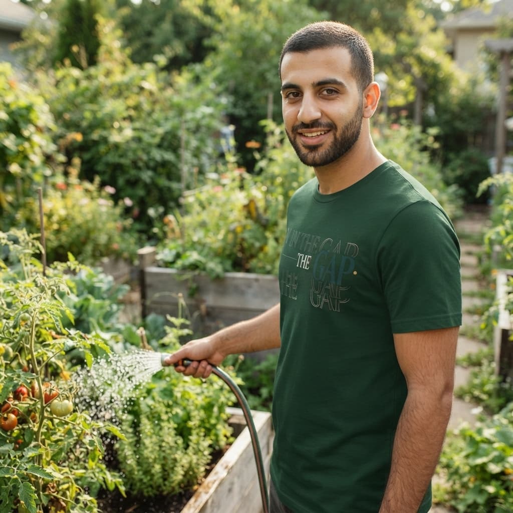 Men's Olive Green Round Neck T-shirt