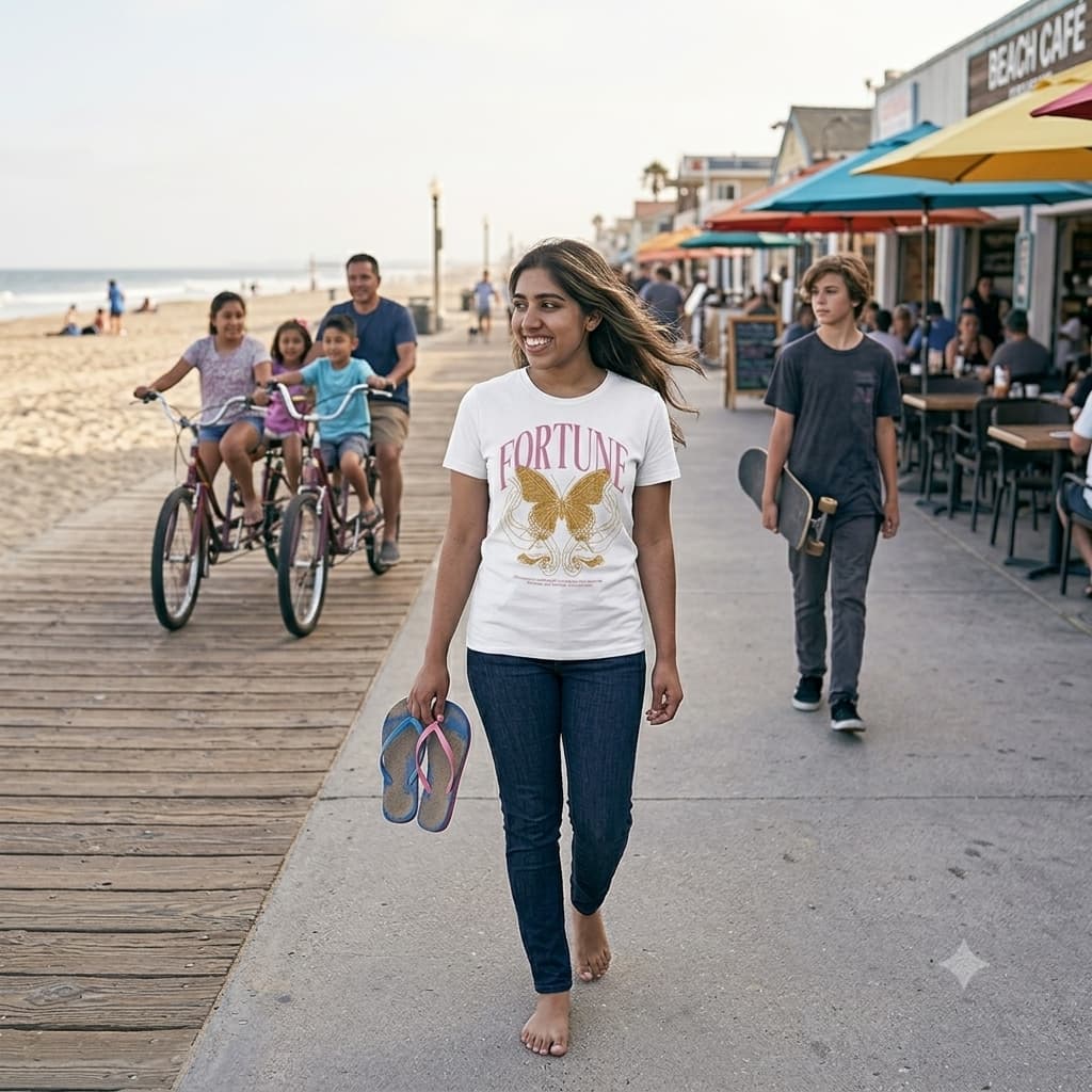 Women's White Round Neck T-shirts