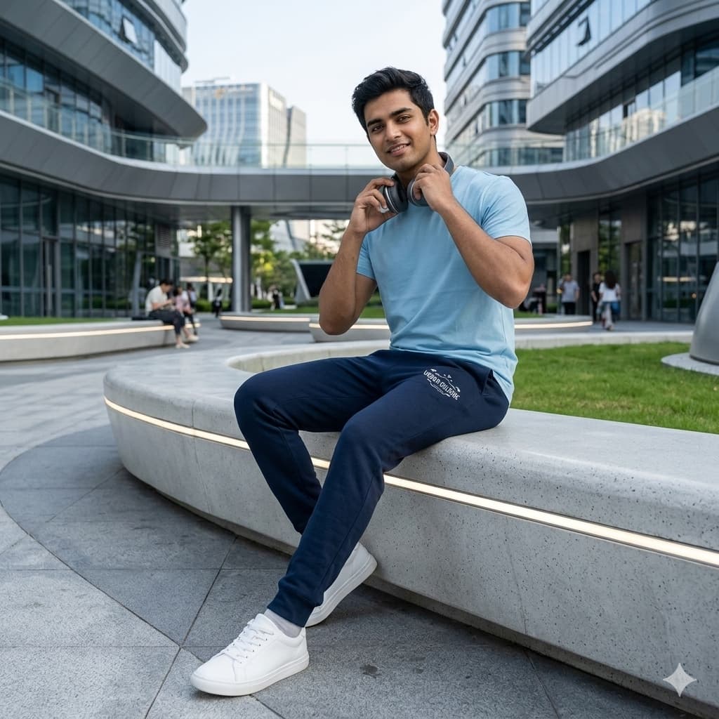 Men's Navy Blue Joggers