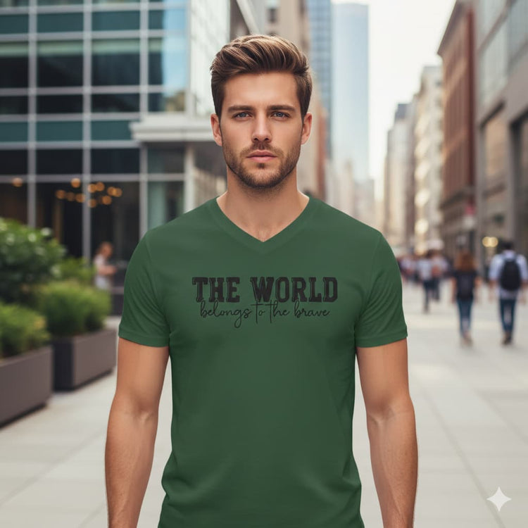 MENS OLIVE GREEN VNECK T-SHIRT