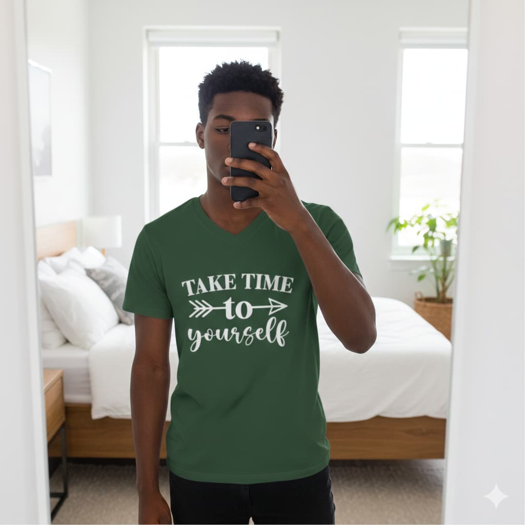 MENS OLIVE GREEN VNECK T-SHIRT