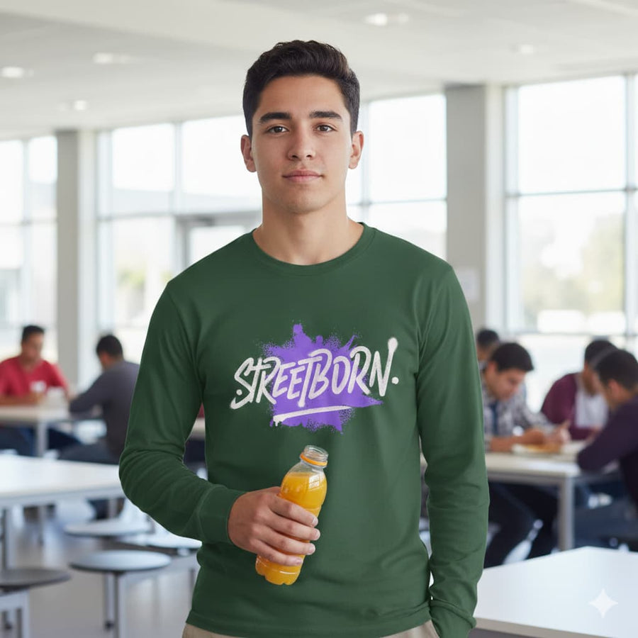 MENS OLIVE GREEN ROUNDNECK F/S T-SHIRT