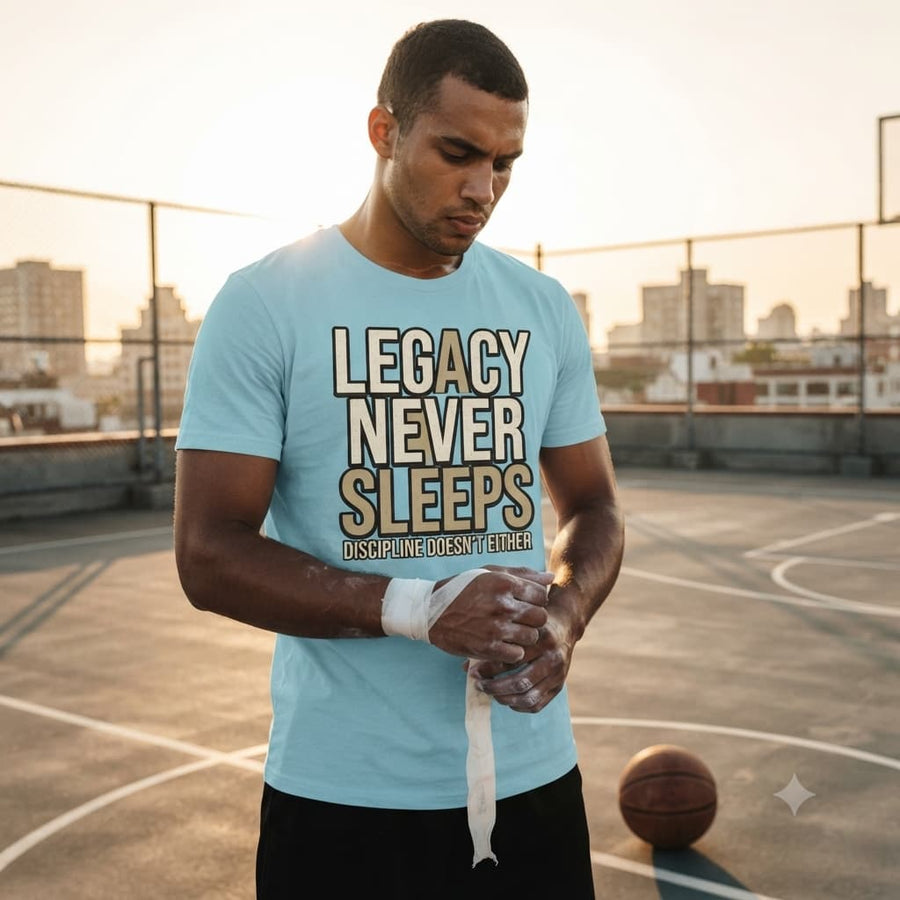 Men's Surf Blue Round Neck T-shirt