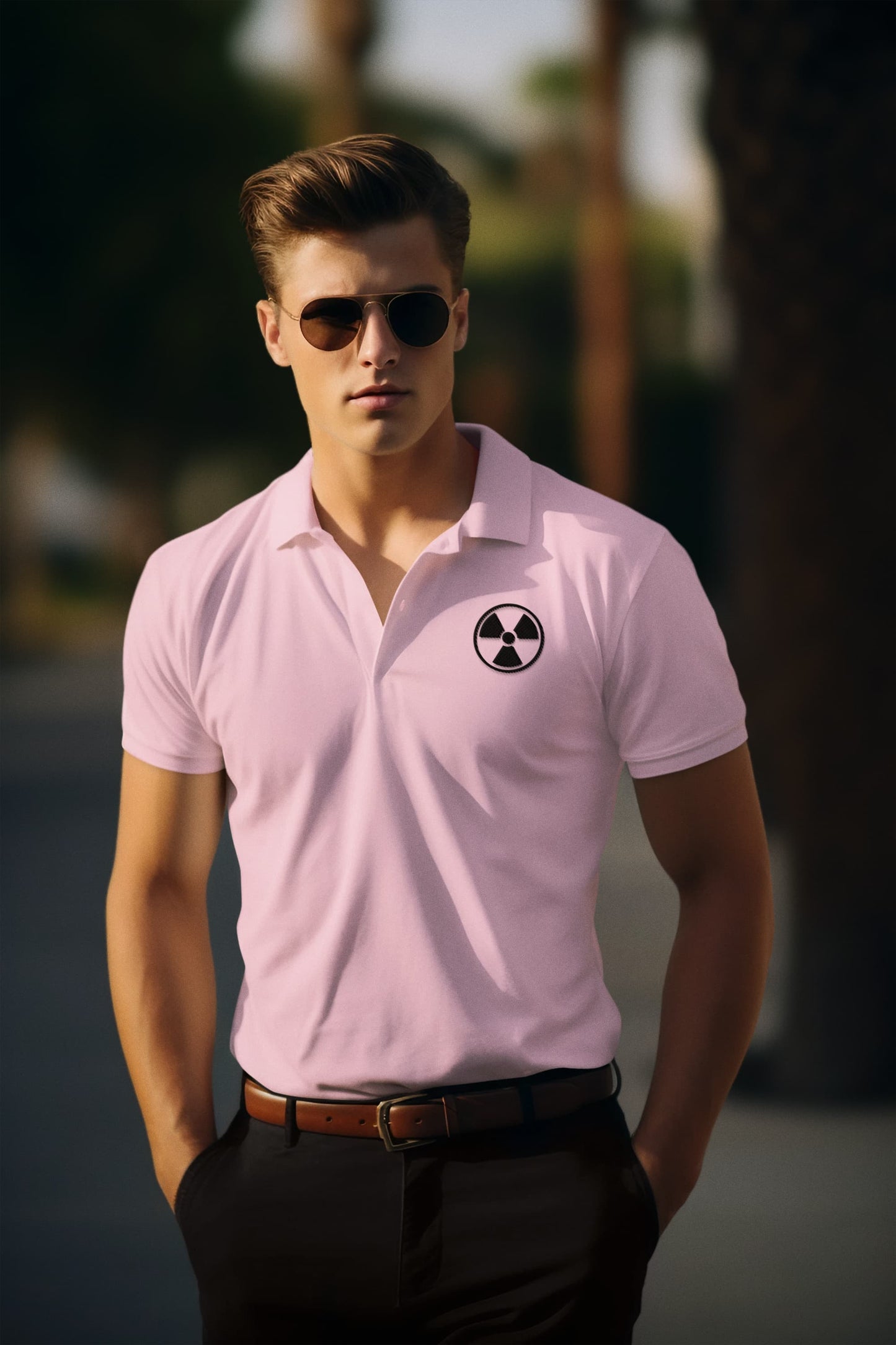 Men's Light Pink Polo T-shirts