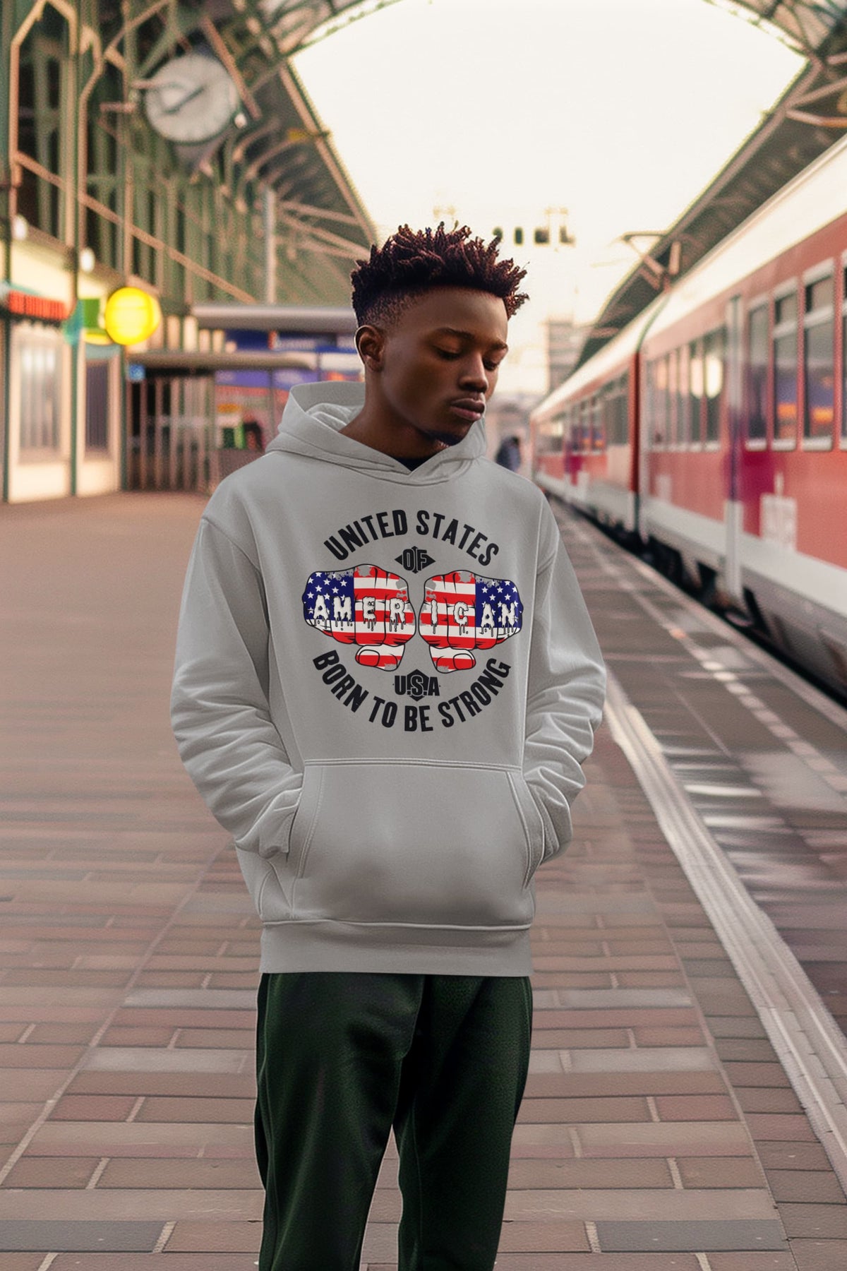 Men's Melange Grey Hoodies
