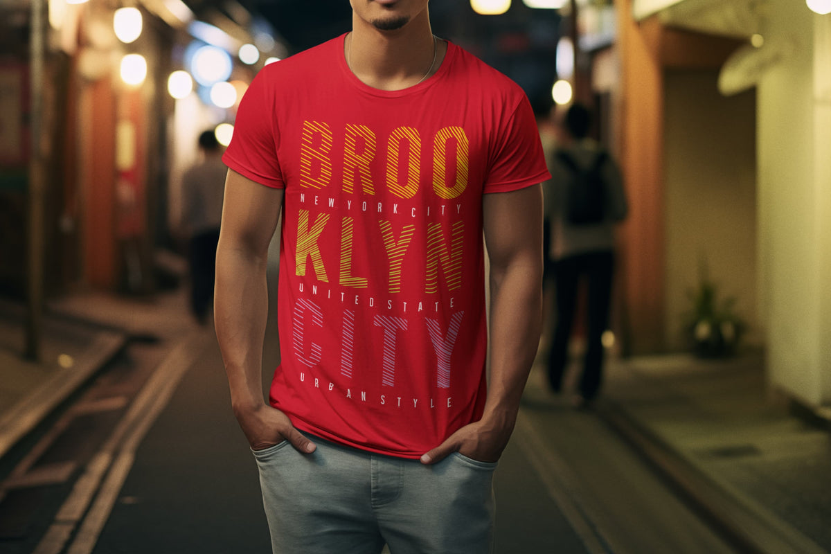 Men's Red Round Neck T-shirts