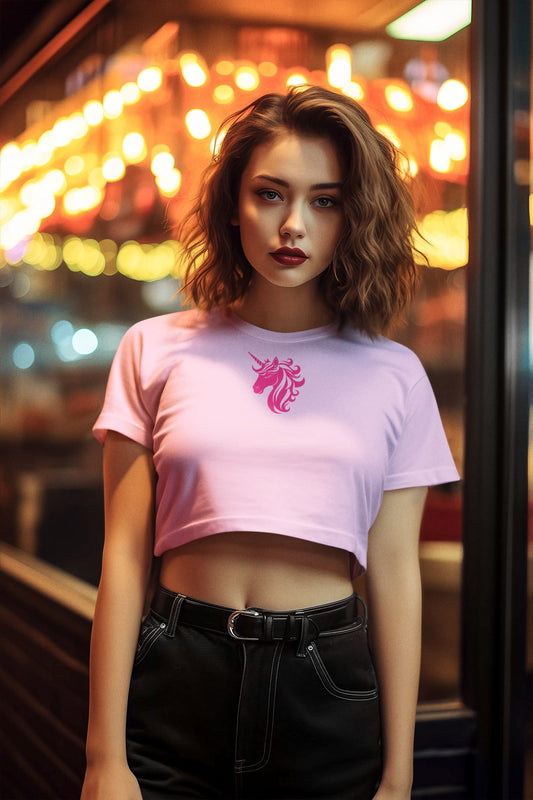Women's Light Pink Crop Tops