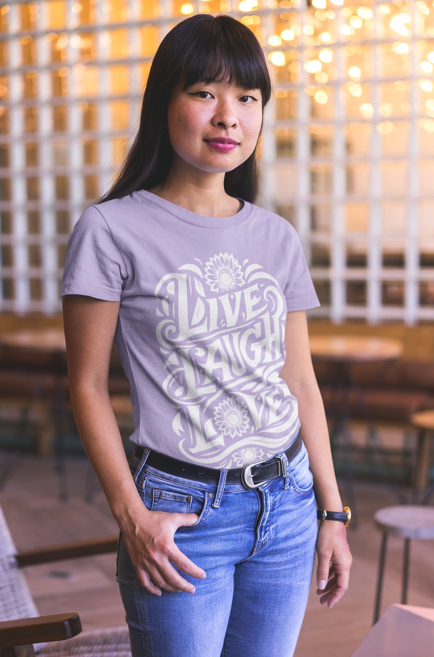 Women's Iris Lavender Round Neck T-shirts