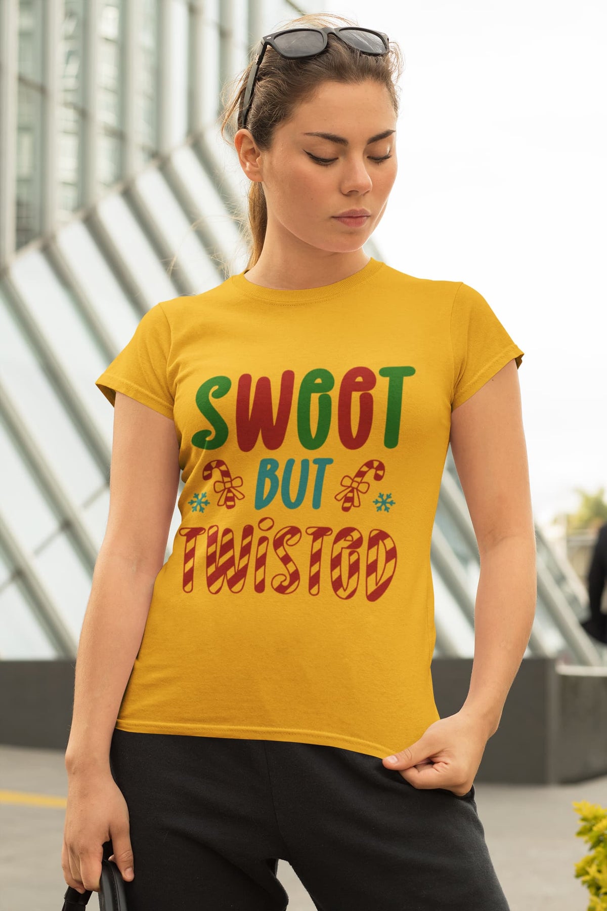 Women's Golden Round Neck T-shirts
