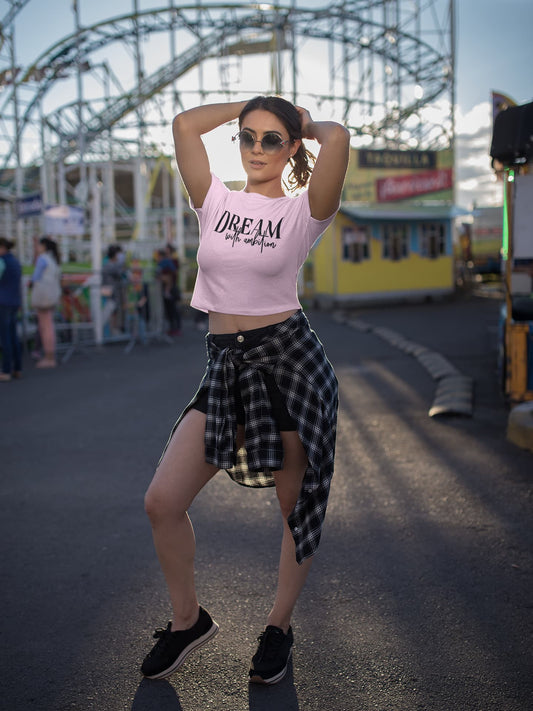 WOMENS LIGHT PINK CROP TOP
