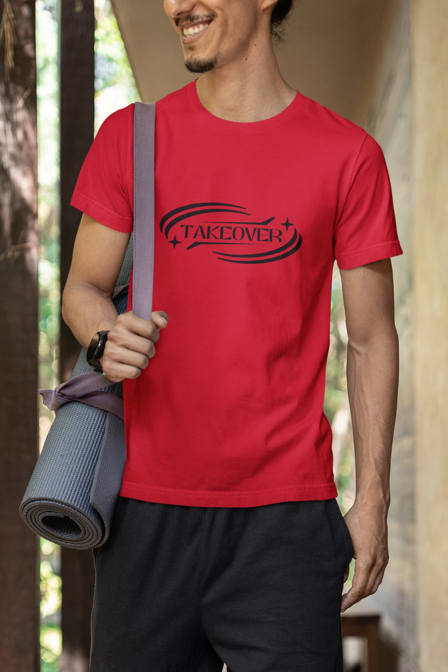 MENS RED ROUNDNECK T-SHIRT