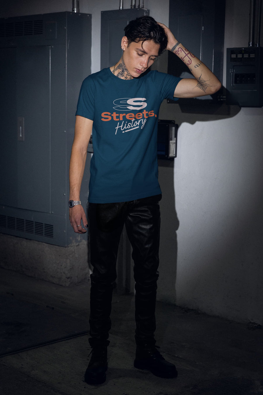 MENS NAVY BLUE ROUNDNECK T-SHIRT