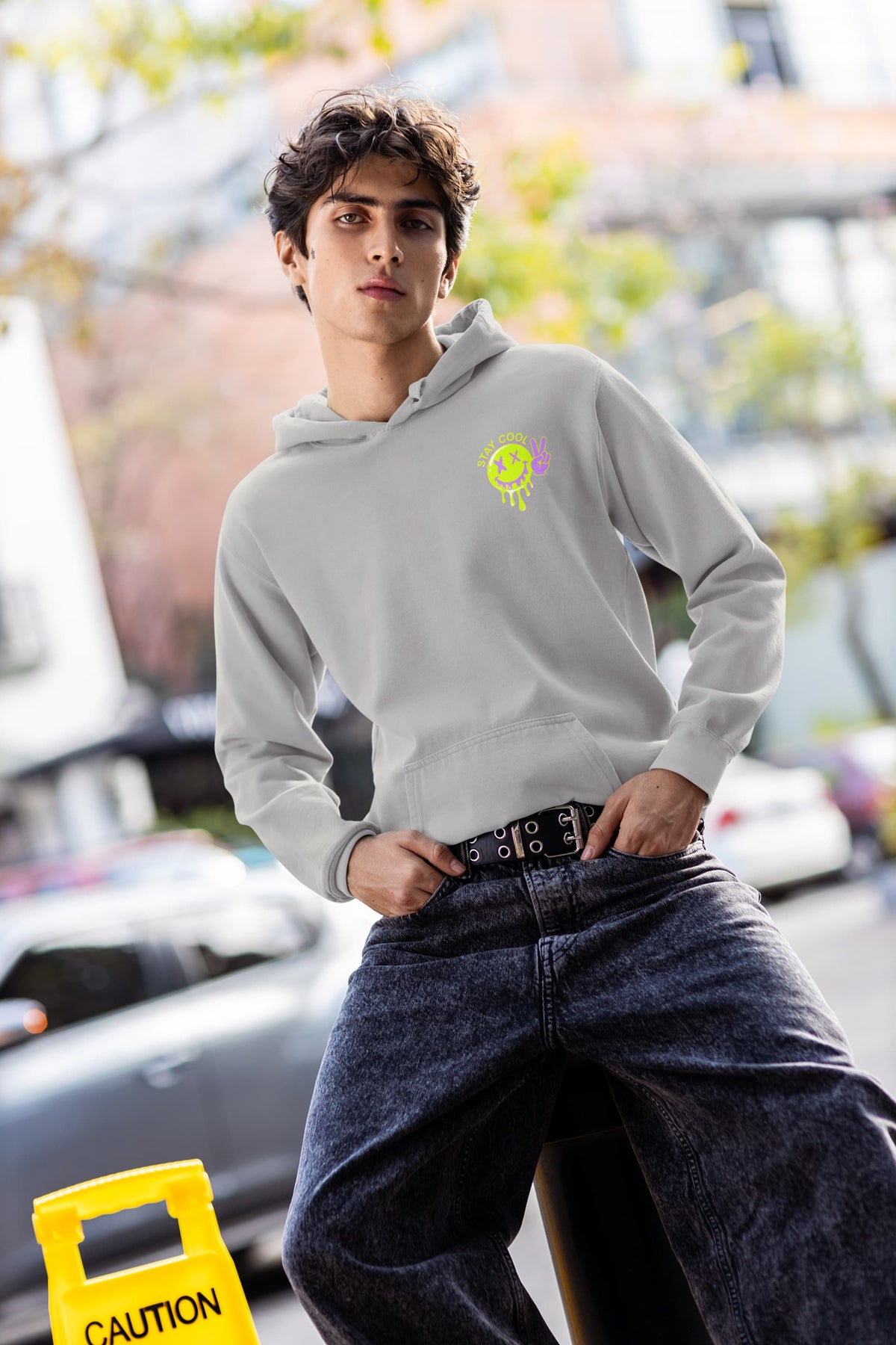 Men's Melange Grey Hoodies