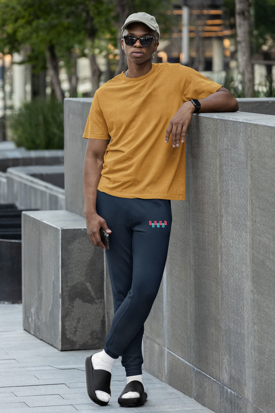 MENS NAVY BLUE JOGGERS