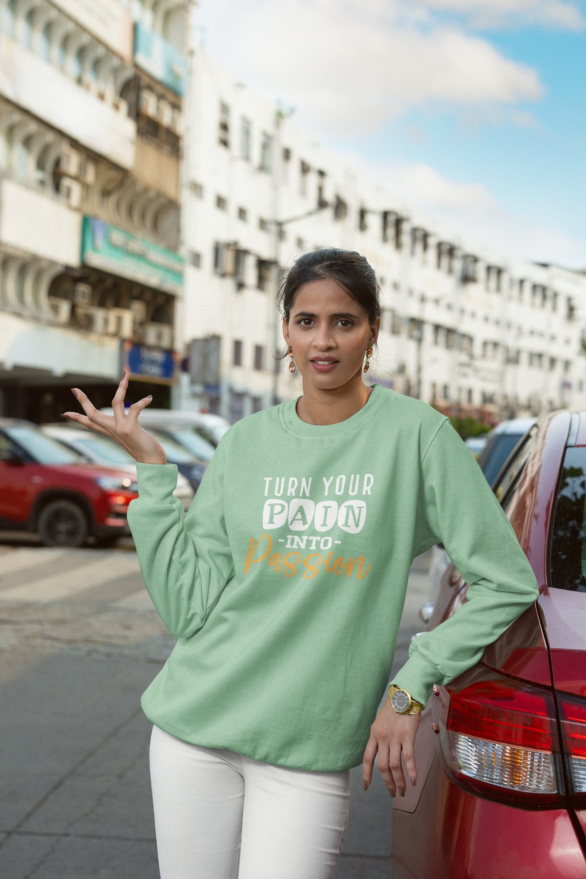 WOMENS MINT GREEN SWEATSHIRT