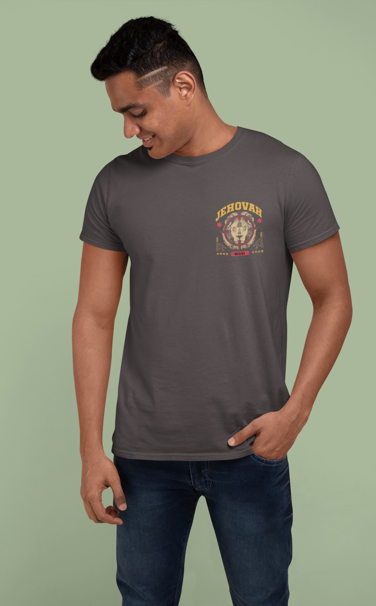 Men's Charcoal Grey Round Neck T-shirt