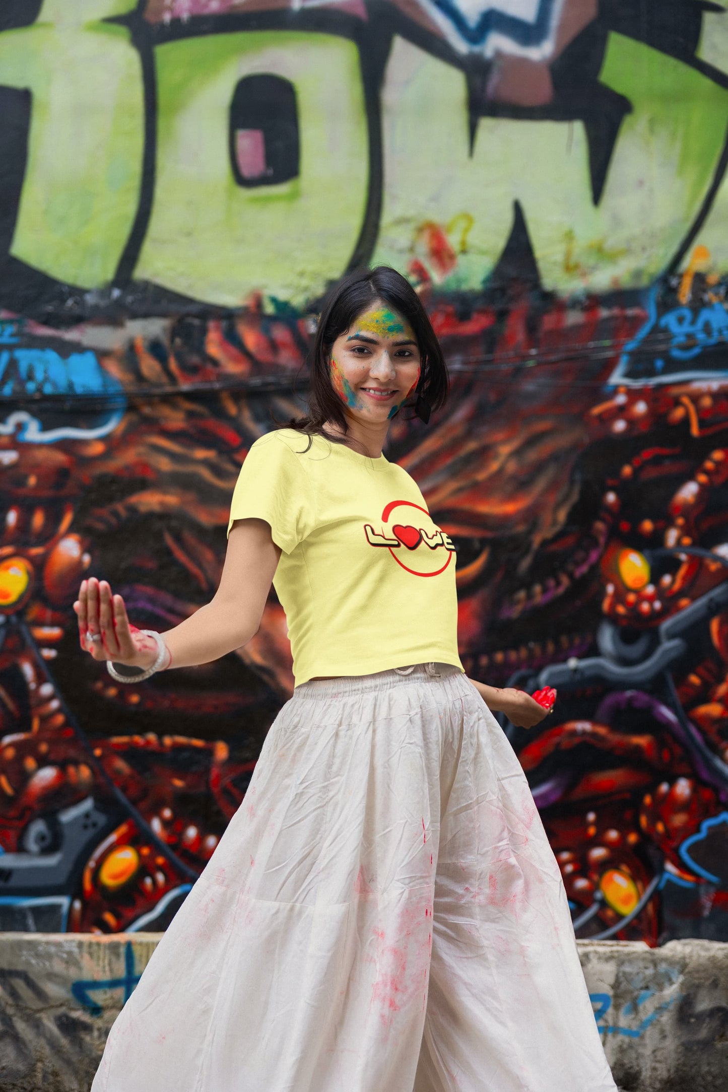 WOMENS BUTTER YELLOW CROP TOP