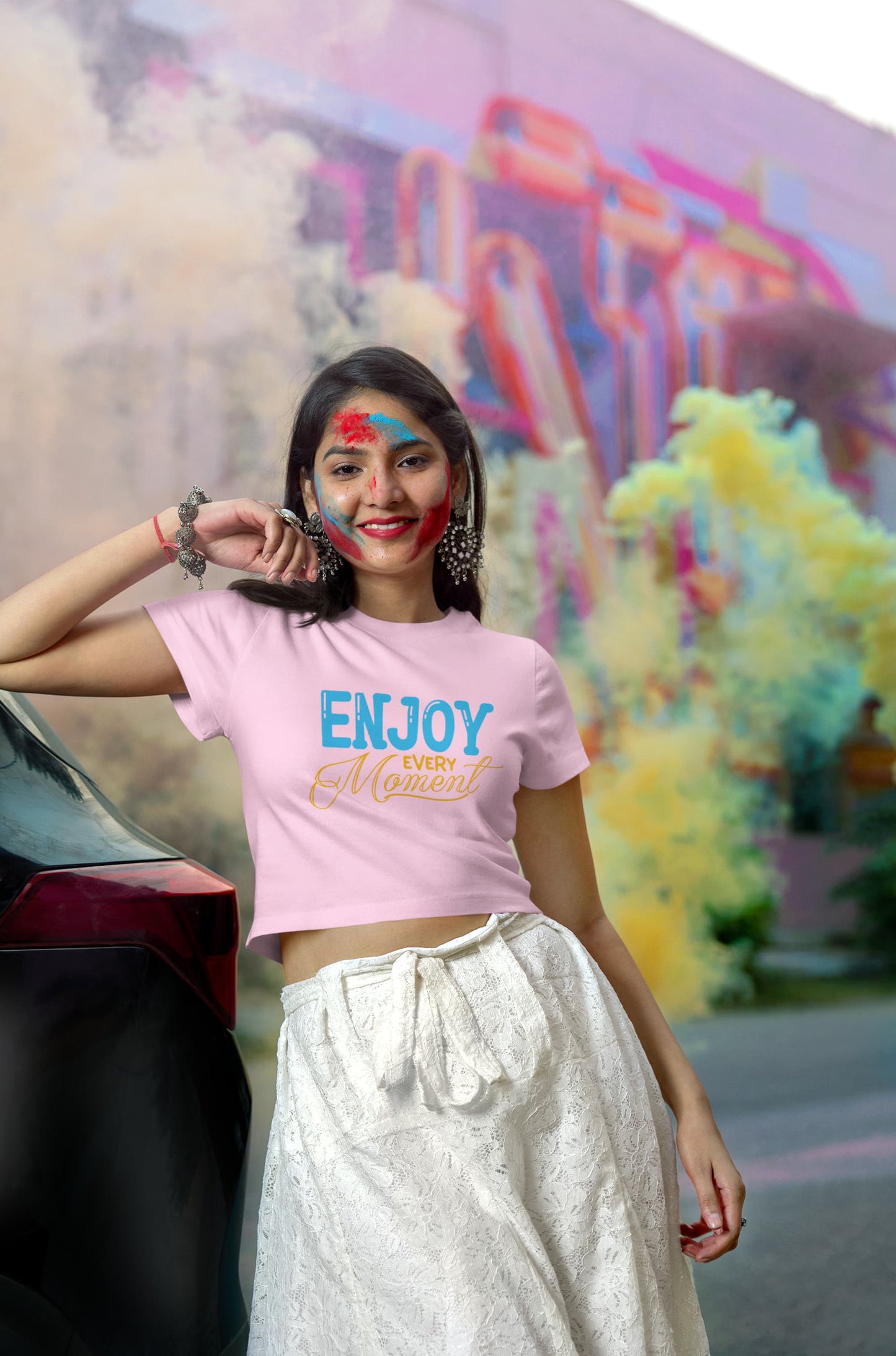 WOMENS LIGHT PINK CROP TOP