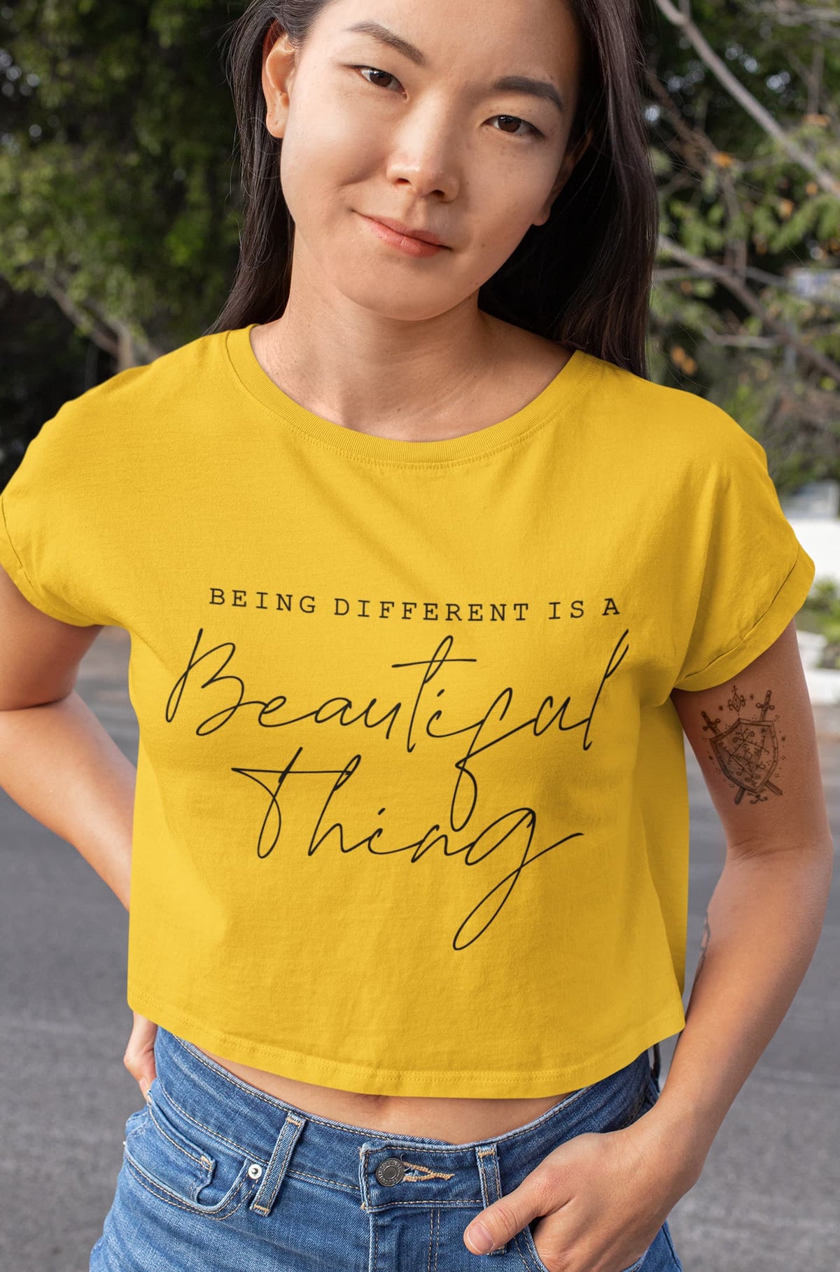Women's Golden Yellow Crop Tops