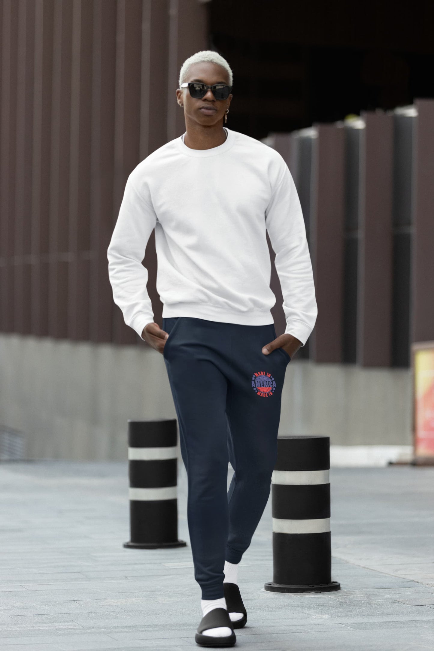 Men's Navy Blue Joggers
