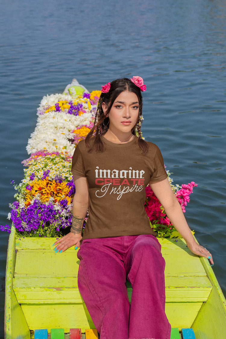 WOMENS COFFEE BROWN ROUNDNECK T-SHIRT