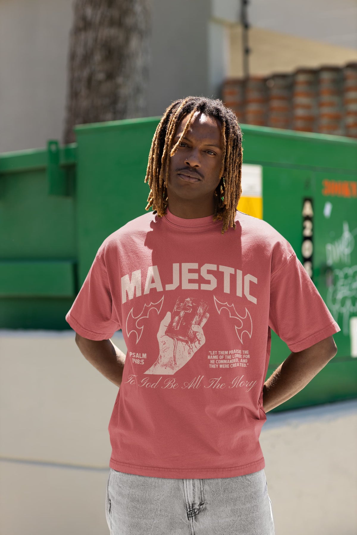 Men's Dusty Rose Oversized Round Neck T-shirts