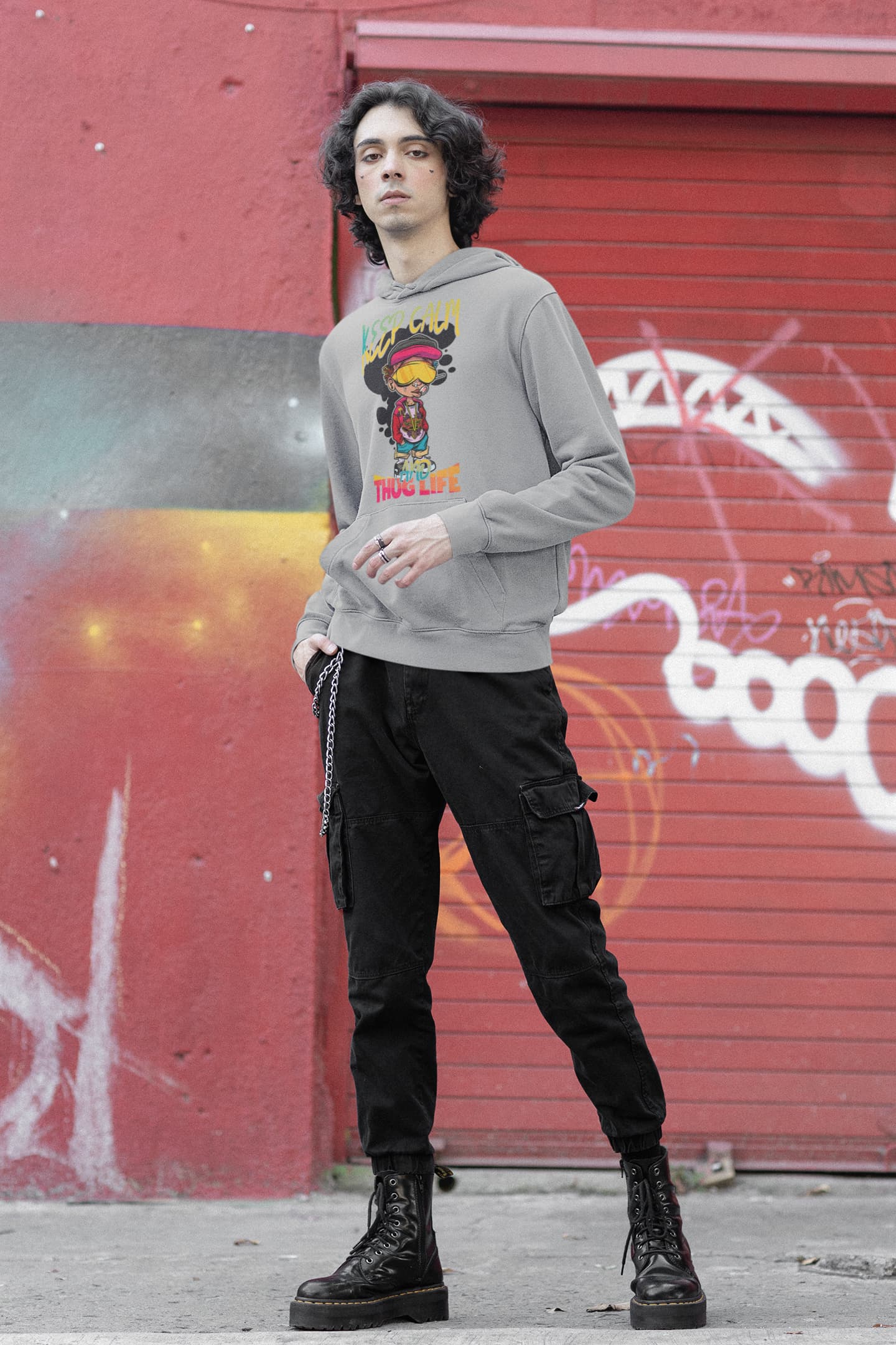 Men's Melange Grey Hoodies