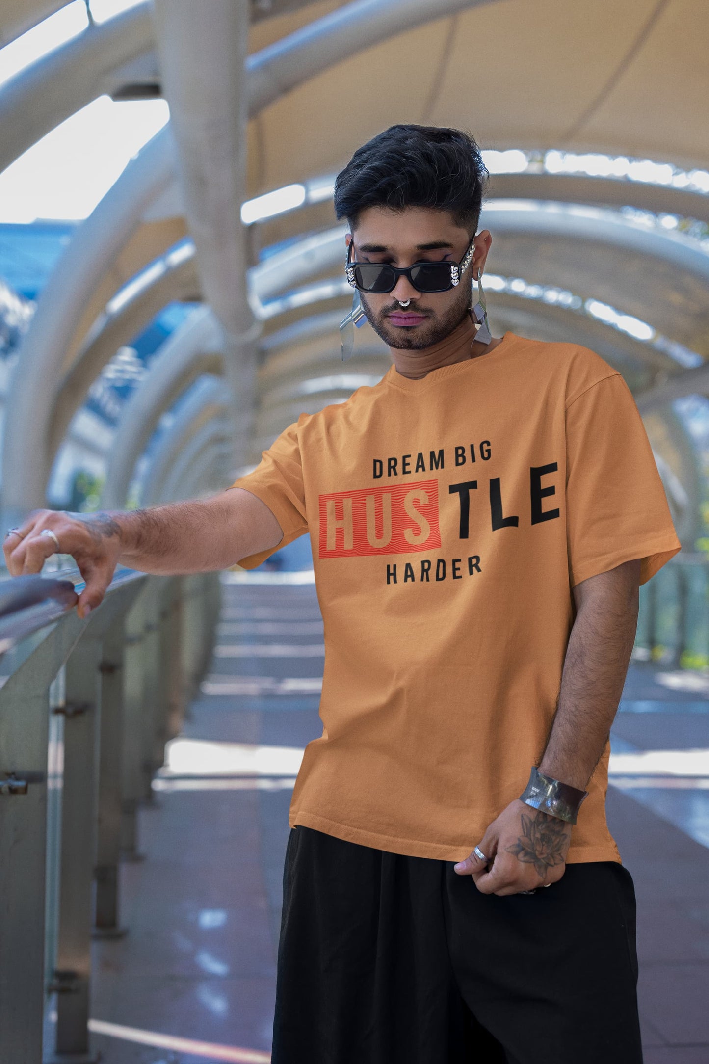 Men's Mustard Yellow Round Neck T-shirts