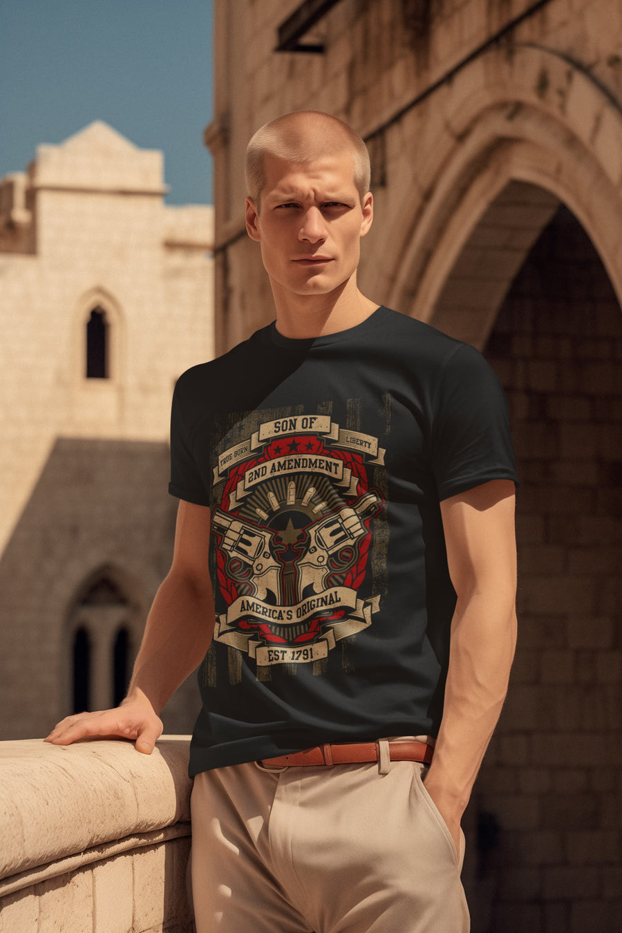 Men's Black Round Neck T-shirt