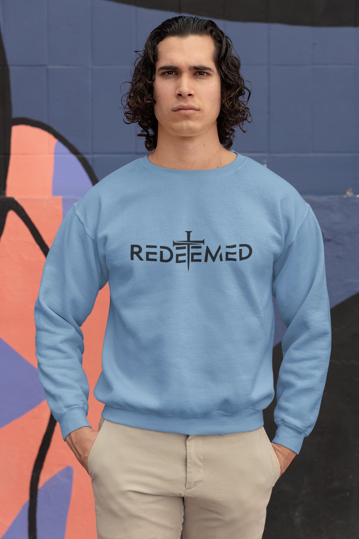 MENS BABY BLUE SWEATSHIRTS