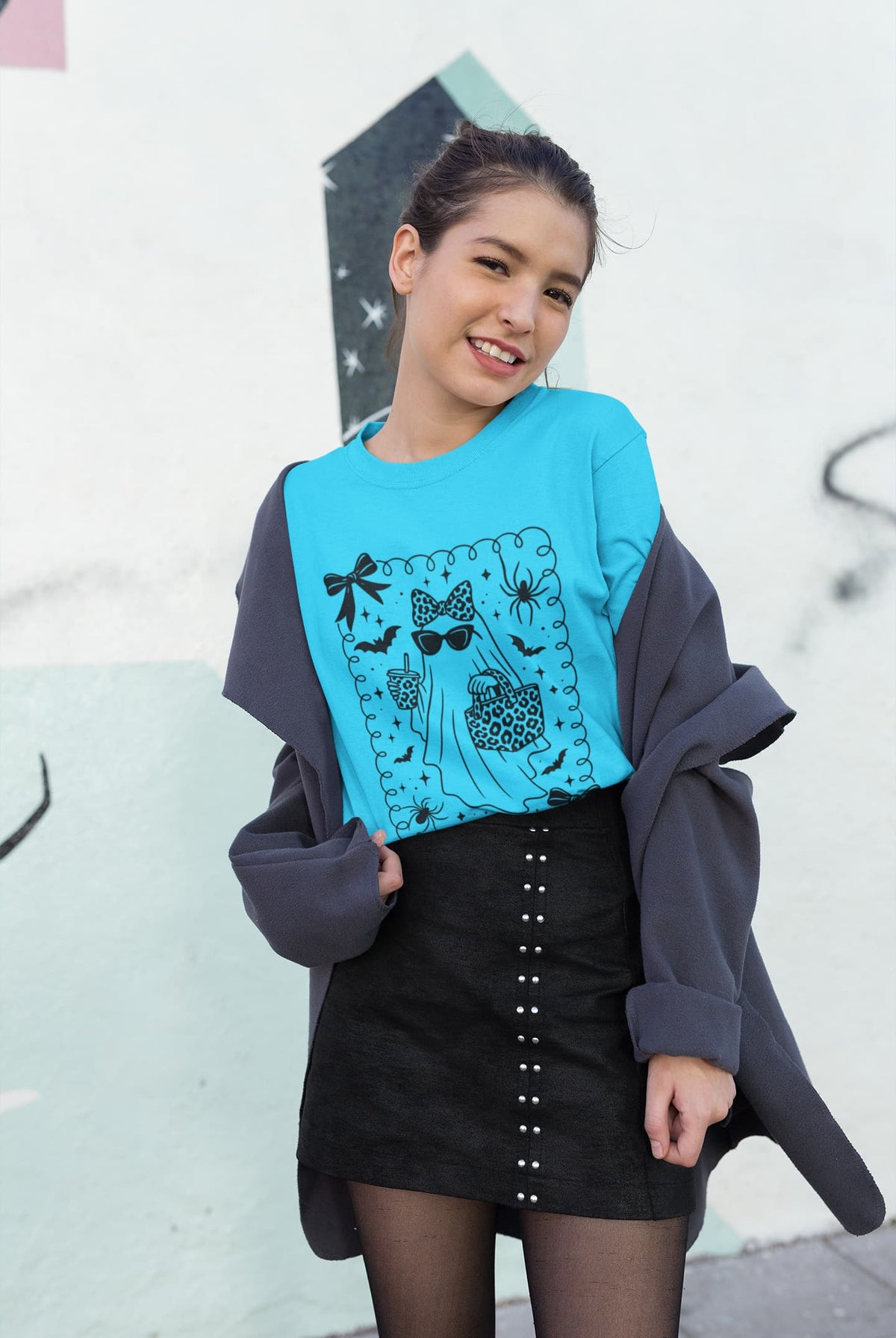 Women's Sky Blue Round Neck T-shirts