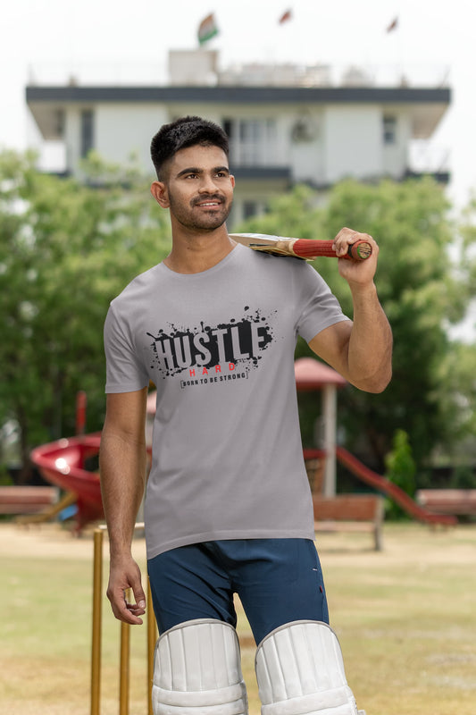 Men's Melange Grey Round Neck T-shirt